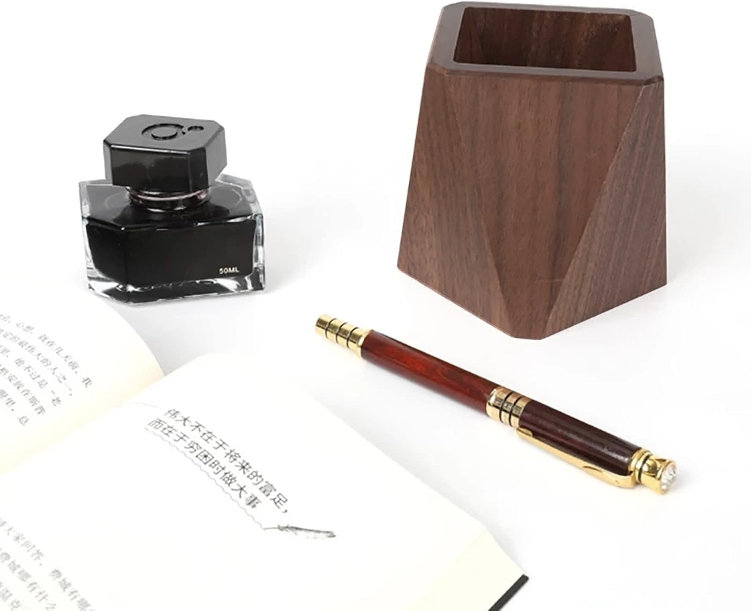 Natural Solid Wood Desktop Organizer