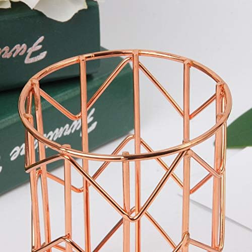 Desktop Pen Holder, Makeup Brush Holder, Rose Gold Wire Pen Cup Holder