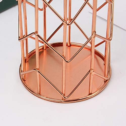 Desktop Pen Holder, Makeup Brush Holder, Rose Gold Wire Pen Cup Holder