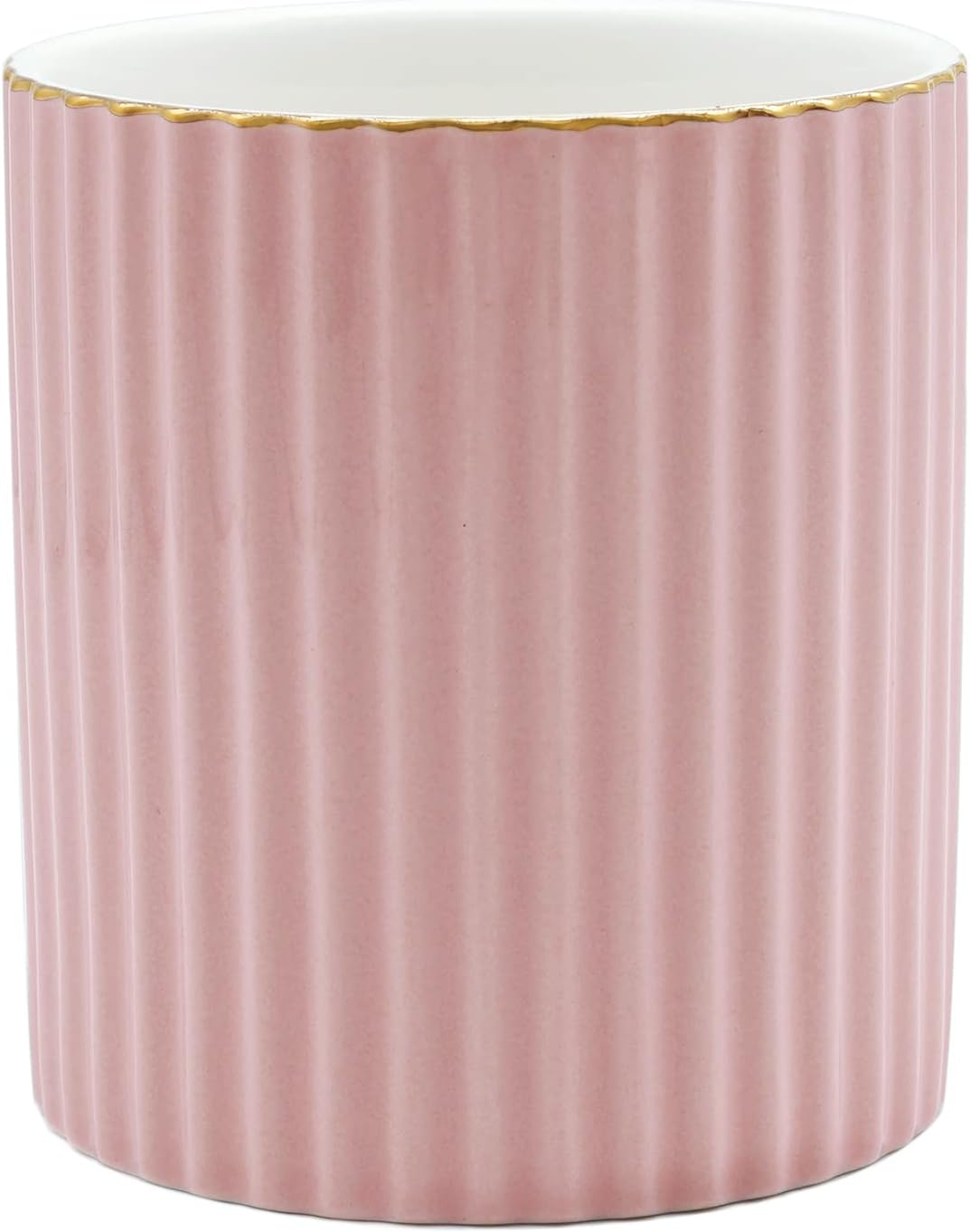 Desk Pen Holder, Ceramic Pen Holder, Desk Storage Box, Makeup Brush Holder (Pink)
