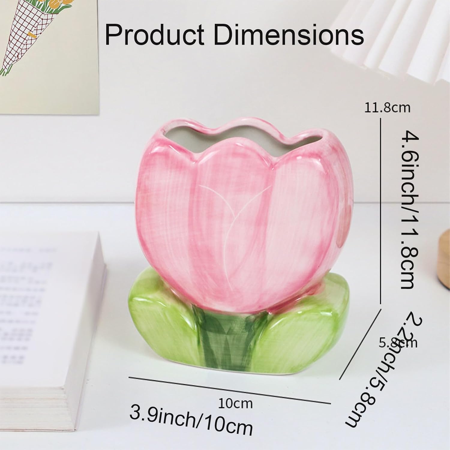 Desk accessories pen holder beautiful pink makeup brush holder pencil holder cute tulips home decoration women's birthday gift dressing table toothbrush holder cute kitchen utensil holder