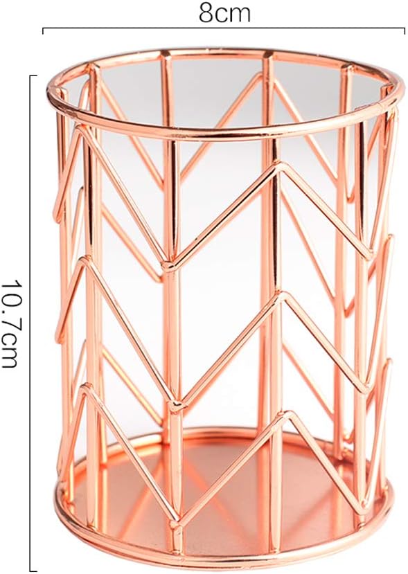 Desktop Pen Holder, Makeup Brush Holder, Rose Gold Wire Pen Cup Holder
