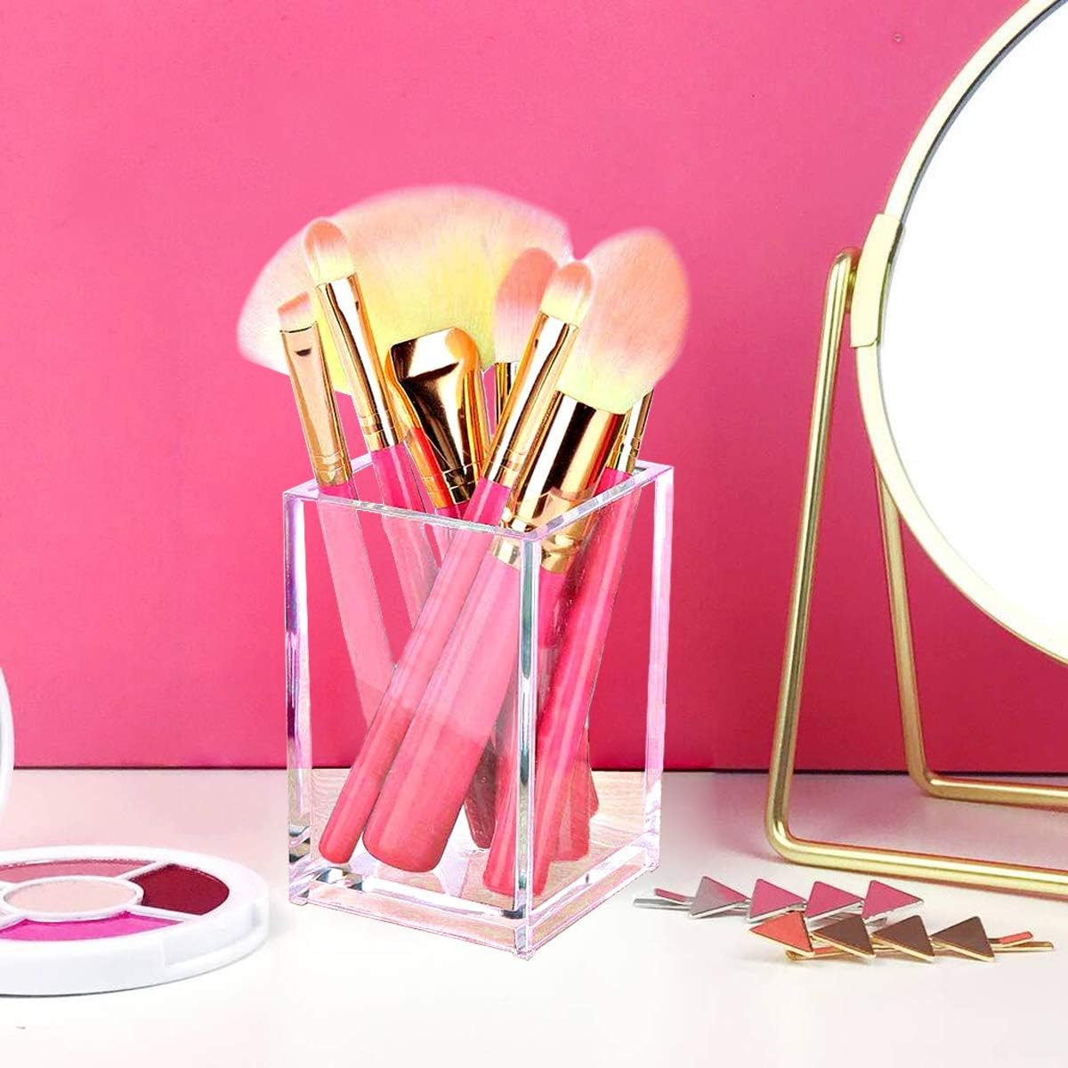 2-Pack Clear Acrylic Square Pen Holder