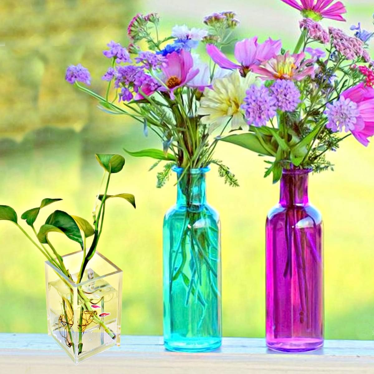 2-Pack Clear Acrylic Square Pen Holder