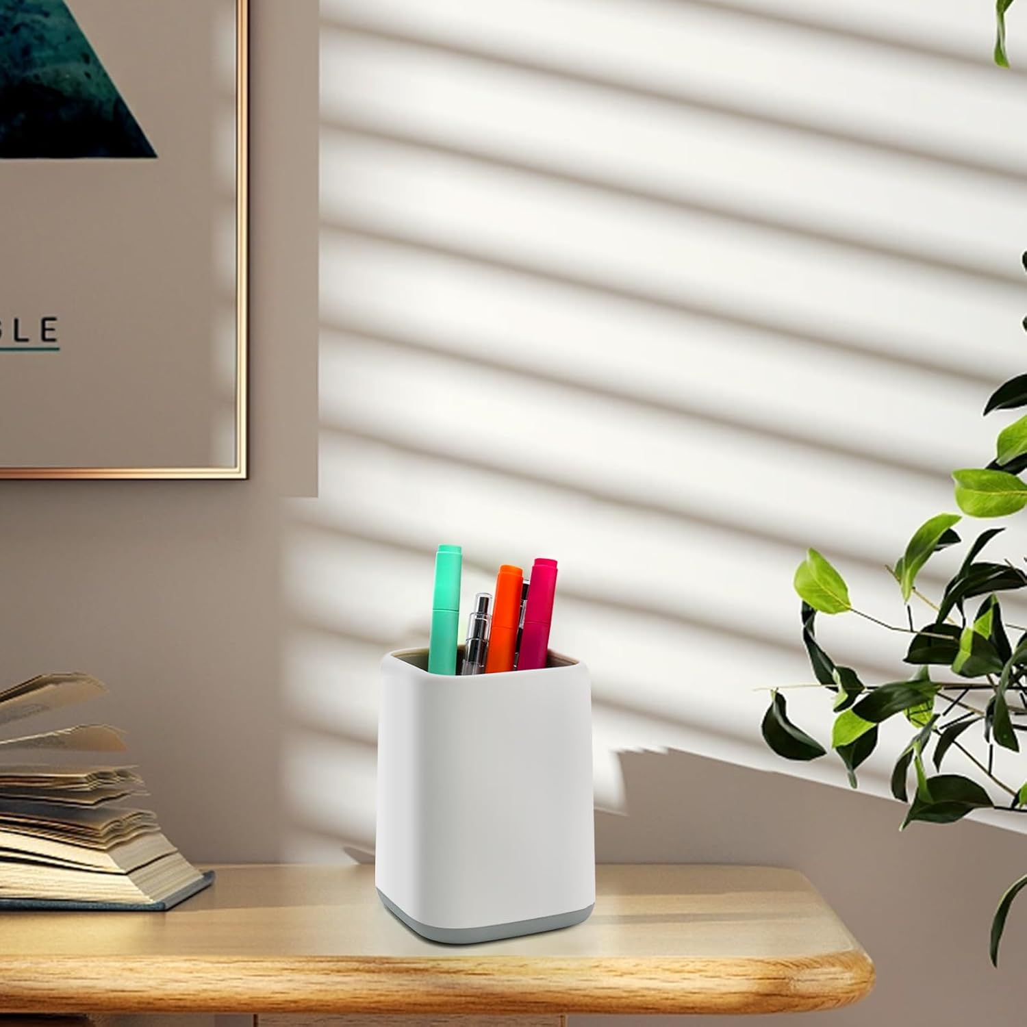 Modern Oval-Square Multi-Use Pen Holder
