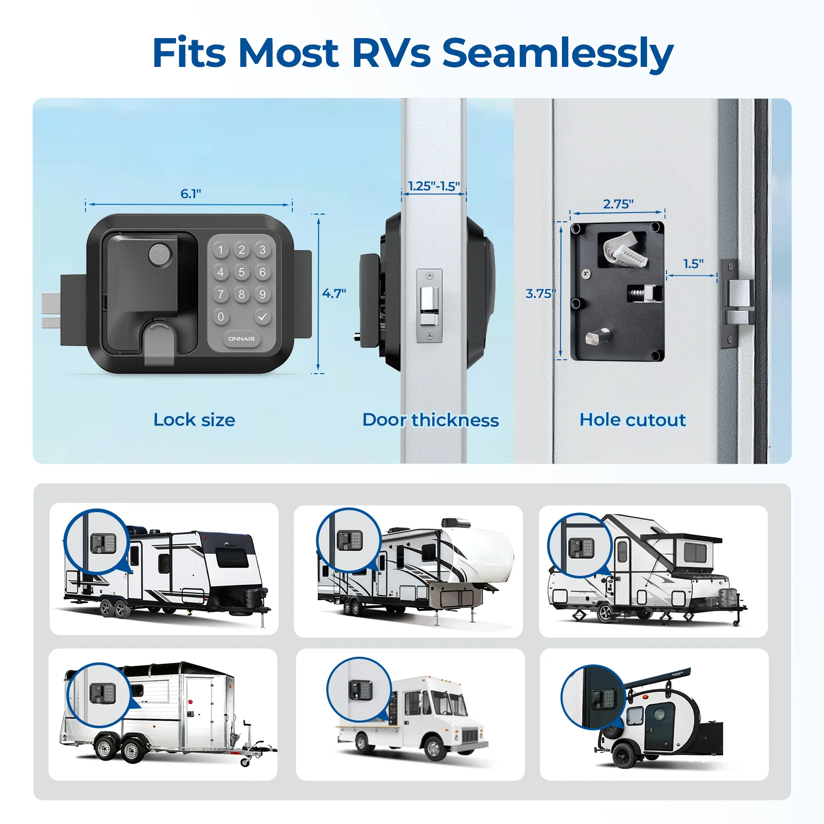 Pro RV Door Lock Keyless Entry Waterproof