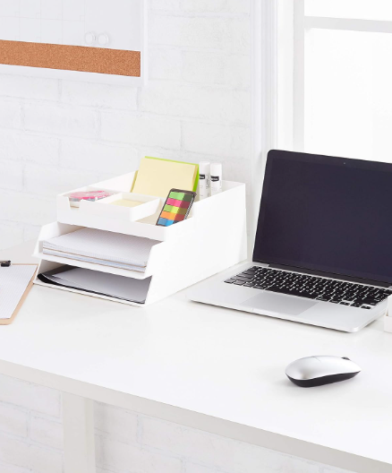 Plastic Desktop Organizer - Pen Holder for Pens/Pencils, White